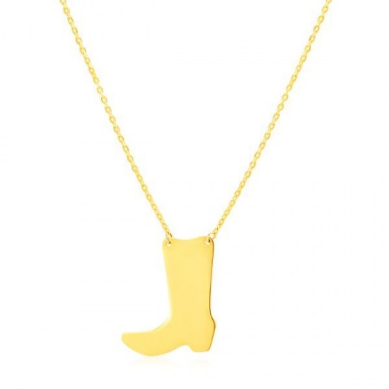 14K Yellow Gold Necklace With Cowboy Boot 14K Yellow Gold Necklace With Cowboy Boot